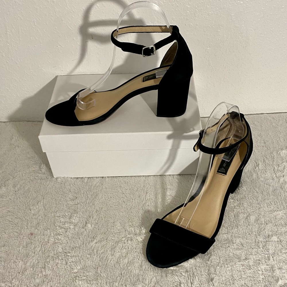 Steven by Steve Madden Vanya Black Suede Heels Size 10 M